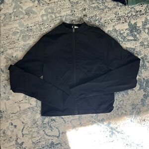 Gymshark Black Cropped Full-Zip workout top